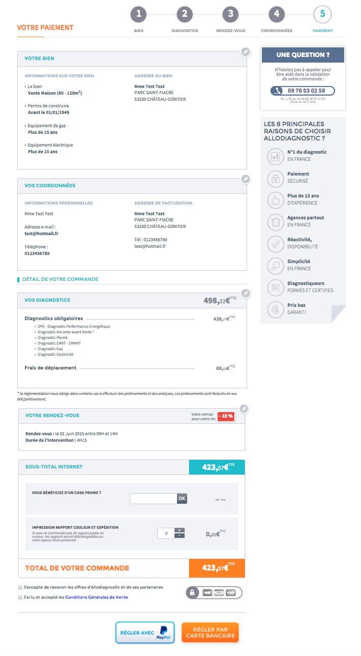 Etape 5 - Payer ses diagnostics immobiliers