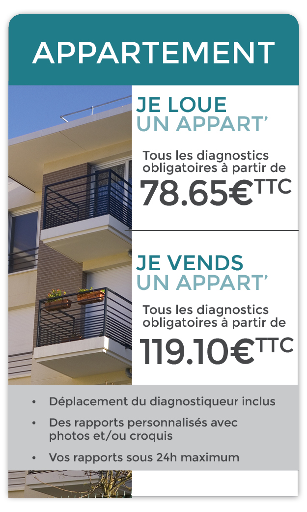 Tarif des diagnostics immobiliers obligatoires pour un appartement